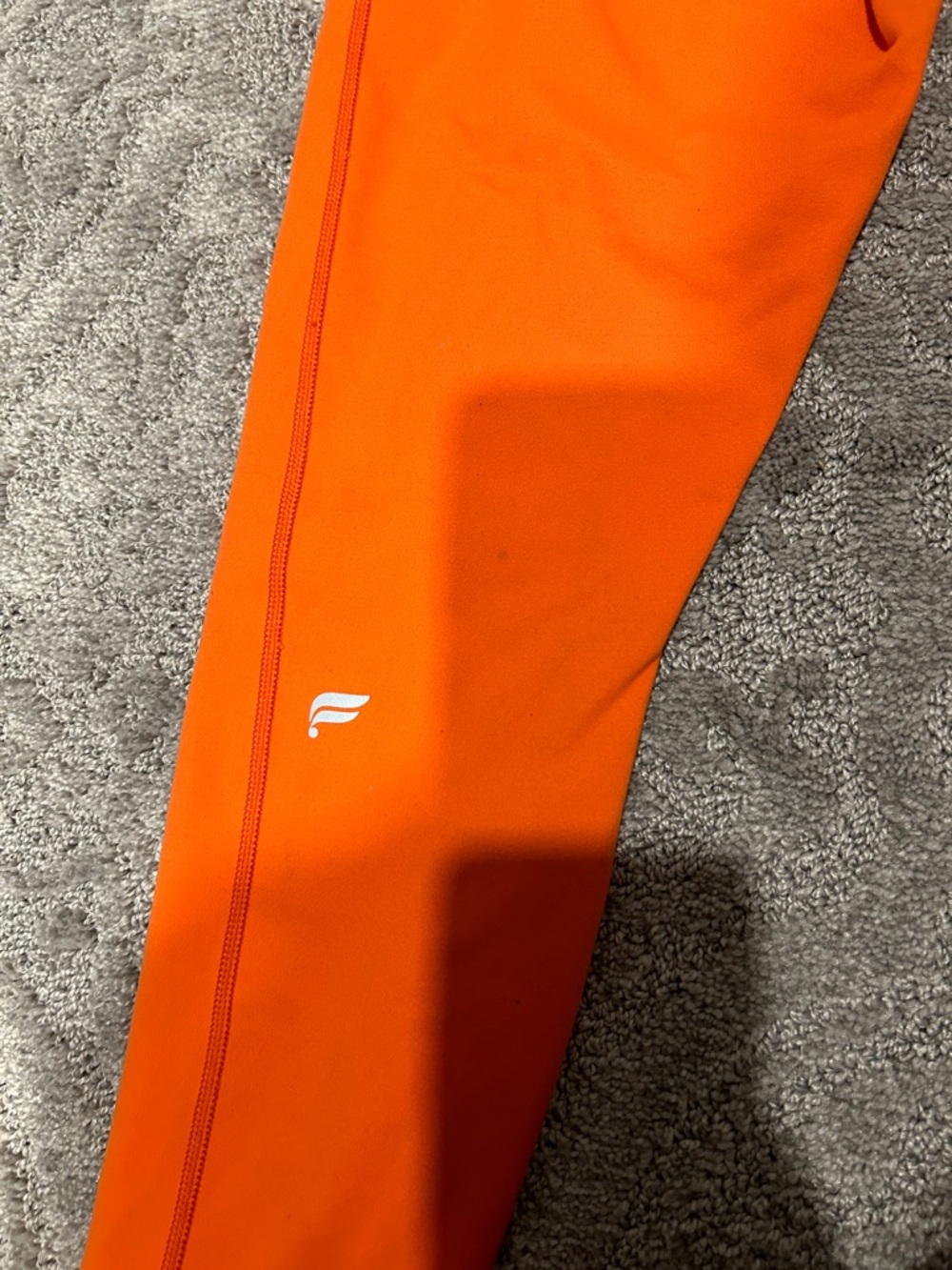 Fabletics Women’s High-Waist Active Leggings & One-Shoulder Sports Bra - Orange - Picture 6 of 11